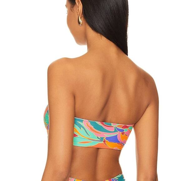 Stone Fox Swim Inez Bandeau Bikini Top in Stained‎ Glass Print XS NWT - Picture 2 of 9